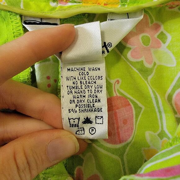 Lilly Pulitzer Spring Ladybug Floral Fruit Print Light Weight Capri Pants Size 6 - Picture 7 of 8